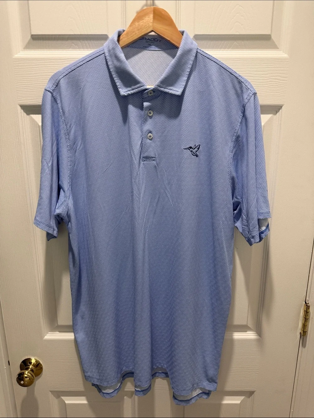 Classic Light Blue Men's Performance Polo with Embroidered Logo